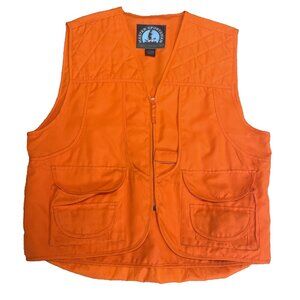 Master Sportsman Blaze Orange Hunting Vest Game Bag Size Large Outdoor Rugged
